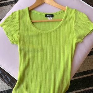 TSP ribbed lime green top size small